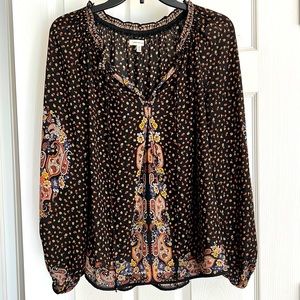 Boho Black Print shirt